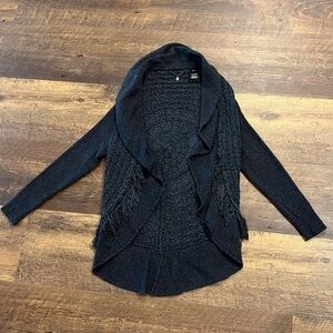 Knitted & Knotted wool blend sweater womens size‎ small dark gray cape style